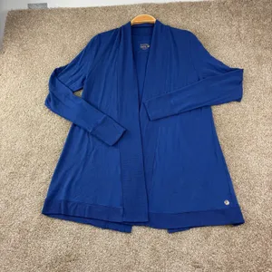 Lilly Pulitzer‎ Luxletic Elena Cardigan Woman M Blue Open Front Shawl Athleisure thumbnail 6