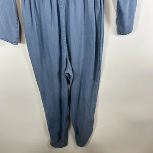 Lovers & Friends Jumpsuit Size S Blue Chambray Denim Long Sleeve Boho‎ Chic thumbnail 9