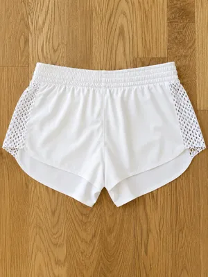 Reebok Women's White Athletic Running Shorts Mesh Side Panels NWOT Sz M thumbnail 3