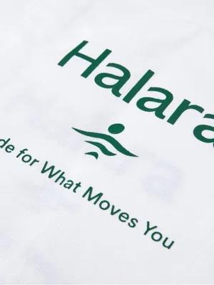 HALARA White Canvas Tote with Green Logo thumbnail 2
