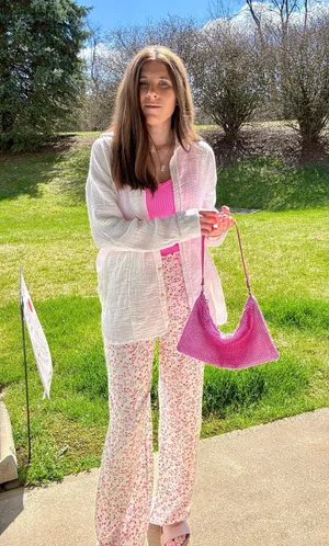 Blue Blush Floral Wide Leg Bottoms thumbnail 6