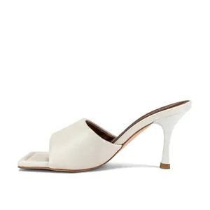 Alohas Puffy Mules in Grey/White Leather 38 Womens High Heels thumbnail 2