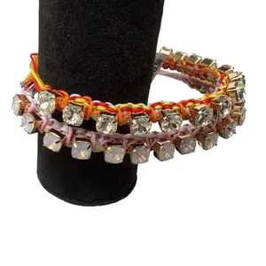 Gold-Tone 2-Pc. Set Color Crystal Cord Slider Bracelets NWT thumbnail 2
