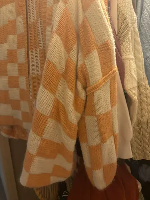 Checked Cardigan Shop Stevie Orange thumbnail 4