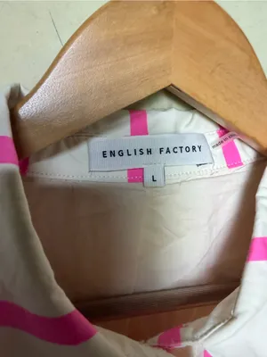 English Factory Pink Striped Cotton Swing Mini Dress Size Large Preppy thumbnail 11