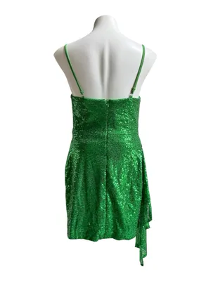 ABCDress Sequin Spaghetti Strap Mini Dress Green Size 8 NWT thumbnail 5