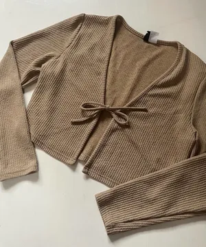 tie front shirt Tan Size L thumbnail 2