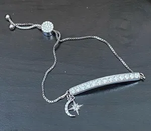 Shine Bright Swarovski Element SilverPlated Celestial Star Moon Slider Bracelet thumbnail 9