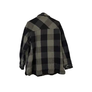Lucky Brand Oversized Plaid Flannel Shirt Jacket Shacket Green Black L thumbnail 2