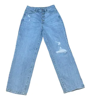 Universal Threads Vintage Straight Button fly Distressed Cropped Jeans thumbnail 4