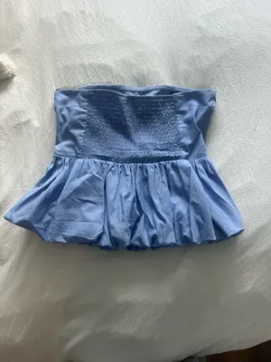 Forever 21 blue strapless top thumbnail 2