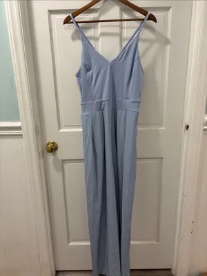 Halara Breezeful Backless Wide Leg Quick Dry Jumpsuit Sz L Ballad Blue New W Tag thumbnail 5