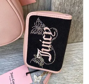 Juicy Couture | Pink Shoulder Bag & Zip Wallet Set | Rhinestone Logo thumbnail 4