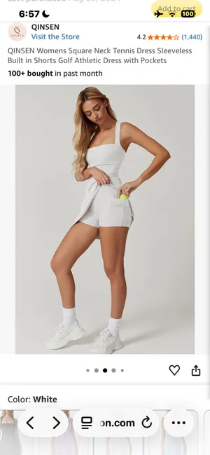 Athletic dress White Size M thumbnail 3