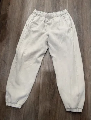 Lululemon Scuba mid-Rise Jogger‎ Cream oversized Sweatpants Sz S LW5GI0S thumbnail 1