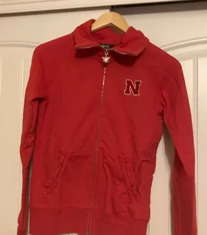 Nebraska Huskers Sweatshirt Small Zip Up Long Sleeve Touch By Alyssa Milano Red thumbnail 1