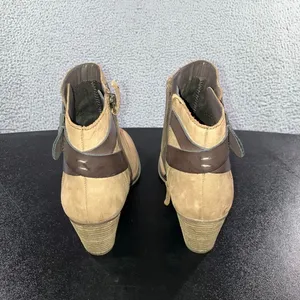Franco Sarto Ankle Boots‎ Women 8.5 Chunky Leather Ankle Academia Chic Bootie thumbnail 5