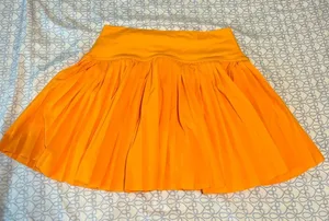 aerie Vibrant Orange Pleated Mini Skirt thumbnail 1