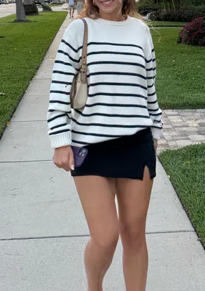 Brandy Melville Oversized Sweater Striped thumbnail 2