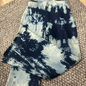 ^F GH^N‎ Tie Dye Denim Flare Jumpsuit Size P thumbnail 2