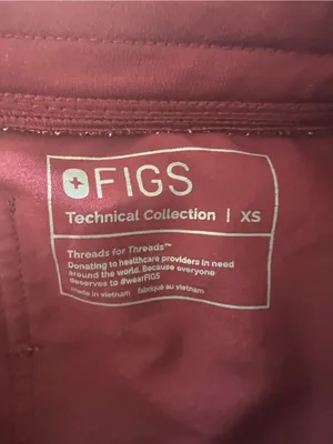 FIGS Technical Collection Zamora Jogger Scrub Pants Burgundy Size XS thumbnail 4