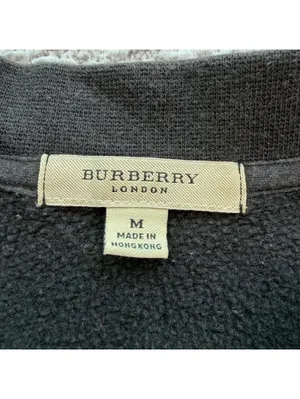 Burberry London Black Full Zip Sweatshirt Jacket Nova Check Trim Women's Medium thumbnail 4