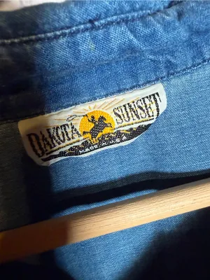 Wrangler Dakota Sunset western denim button-down shirt with patriotic stars size‎ medium thumbnail 3