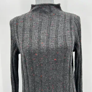Madewell Donegal Rolled Mock Neck Ribbed Sweater Dress AF500 - Donegal Coal thumbnail 4
