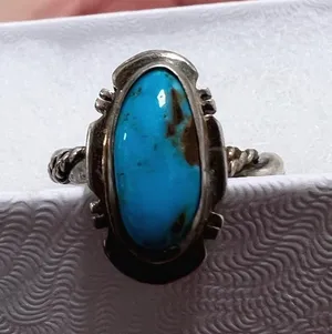 Turquoise gemstone ring Blue thumbnail 1
