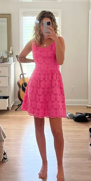 Pink Eyelet Dress thumbnail 1