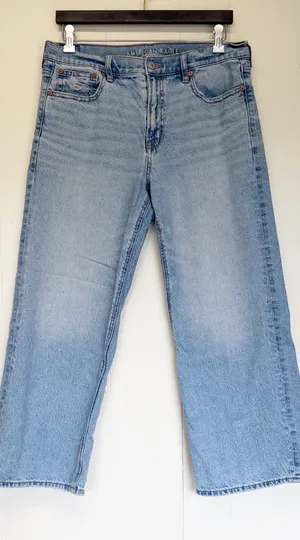AMERICAN EAGLE Strigid Stovepipe Jeans Light Wash Size 8 X-Short thumbnail 1