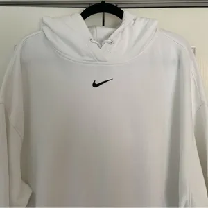 Nike Sportswear Oversized Fleece Hoodie Center Swoosh White Sz XXL thumbnail 8
