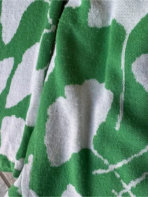 DVF for Target Ginkgo Leaf Green Knit Wrap Dress Mini Sweater Dress Medium M thumbnail 10