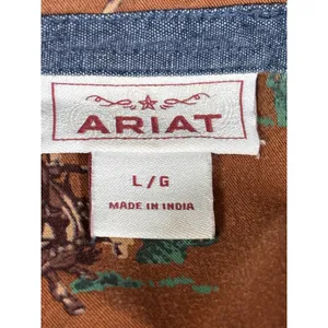 Ariat Womens Sleeveless Western Rodeo Print Button Down Shirt Brown Boho Cowgirl thumbnail 6