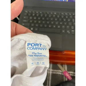 Women's Port & Company Short Sleeve Tee White Black M thumbnail 3