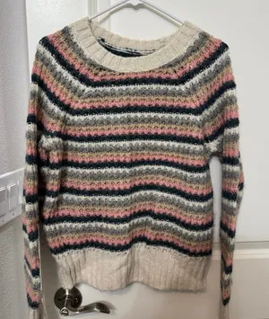 American Eagle Striped Multicolor Women’s Sweater thumbnail 1