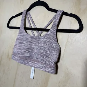 Lululemon Sports Bra Size 2 Strappy Criss Cross Pink‎ Gray Yoga Athletic thumbnail 2