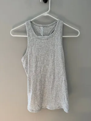 Fabletics Modal Rib Built-In Bra Tank Gray M thumbnail 3