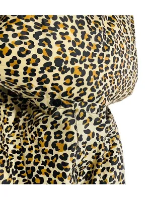 VINTAGE AQUA STOP Leopard Longline Rain Jacket Tan Size L thumbnail 5