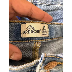 Jordache High Waisted Denim Shorts Womens Size 14 Medium Wash 3-Button Cuffed He thumbnail 6