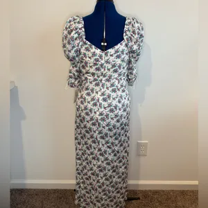 For Love And Lemons White Floral Midi Dress thumbnail 3