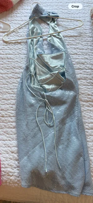 Peppermayo Nora Sequin Cowl Neck Mini Dress Blue thumbnail 3