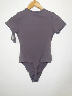 Auden Short Sleeve Scoop Fitted Women’s Bodysuit in Mauve/Gray Luxury Collection thumbnail 5