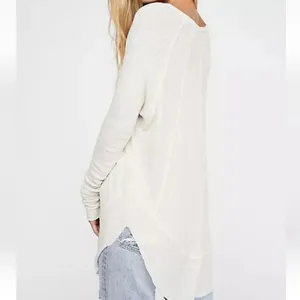 Free People We The Free Thermal Long Sleeve Top Size Small white Cochineal Knit thumbnail 2