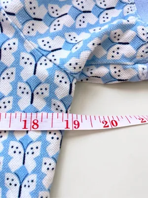 Maeve by Anthropologie, Butterfly Print Polo, Women, L, Preppy, Blue thumbnail 7