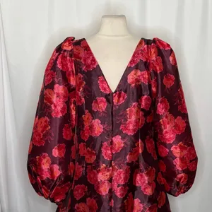 NWT!! Anthropologie BHLDN Aliana V Neck Floral Organza Mini Dress Large thumbnail 10