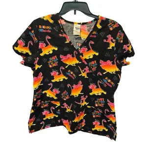 DISNEY Lion King ladies medical Vet Tech Nurse SCRUB shirt top Size Medium thumbnail 1
