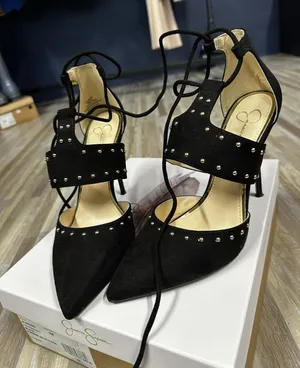 Jessica Simpson Shoes Womens Size 9 Black Studded Lace Up thumbnail 1