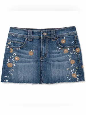 Bejeweled Denim Skirt Blue thumbnail 2