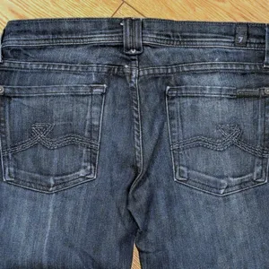 7 For All Mankind 27 Rocker Slim Boot Leg Bootcut‎ Jeans Dark Faded Wash Denim thumbnail 6